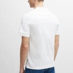 BOSS MEN C-TAUT MERCERIZED-COTTON REGULAR-FIT T-SHIRT WITH DOUBLE MONOGRAM WHITE - Image 3