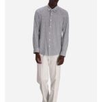 BOSS MEN P-ROAN-KENT GEOMETRIC-PRINT LONG-SLEEVE SHIRT BLACK/WHITE - Image 3