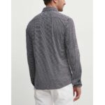 BOSS MEN P-ROAN-KENT SLIM FIT MONOGRAM-PRINT PERFORMANCE SHIRT BLACK/WHITE - Image 4