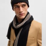 BOSS MEN RASCHEL-KNIT SCARF AND HAT SET IN GIFT BOX BLACK - Image 2