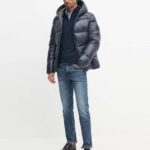 BOSS MEN ZIP NECK SWEATER IN VIRGIN WOOL WITH EMBROIDERED LOGO DARK BLUE - Image 4