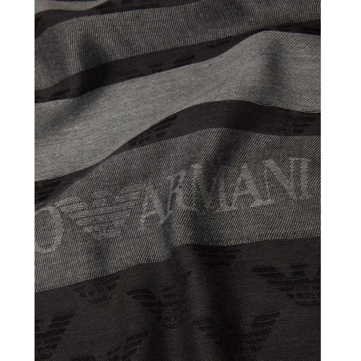 EMPORIO ARMANI MEN'S STOLA MD PL VI 80X180 SHAWL WITH EAGLE BLACK - Image 2