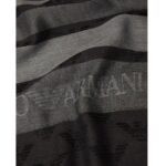 EMPORIO ARMANI MEN'S STOLA MD PL VI 80X180 SHAWL WITH EAGLE BLACK - Image 2