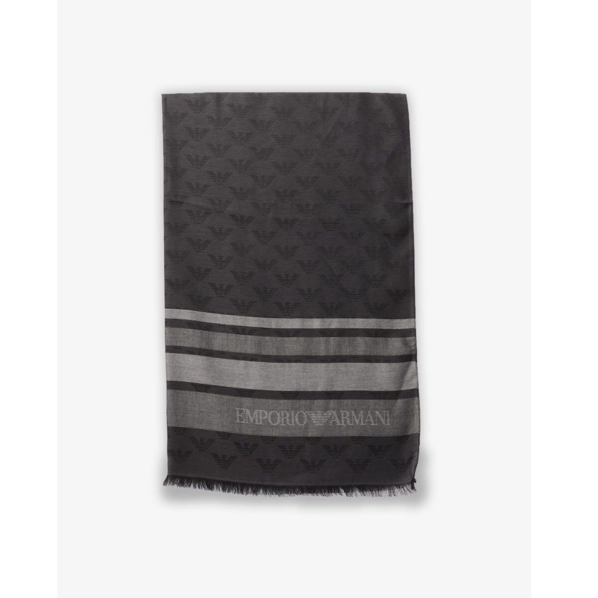 EMPORIO ARMANI MEN'S STOLA MD PL VI 80X180 SHAWL WITH EAGLE BLACK - Image 3