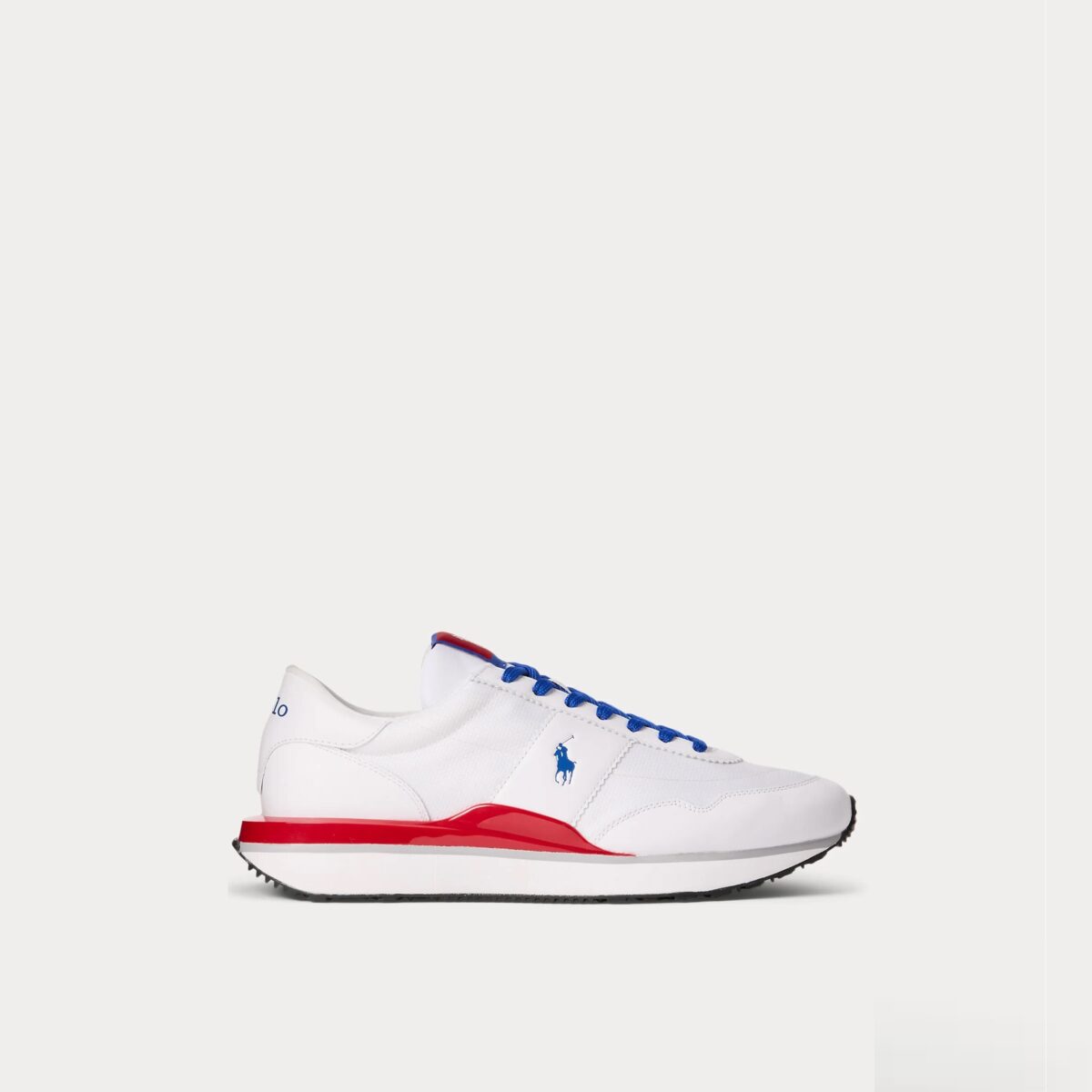POLO RALPH LAUREN MEN TRAIN 89 SUEDE-PANELLED TRAINER WHITE/SAPPHIRE STAR/RL2000 RED - Image 5