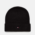TOMMY HILFIGER TH FLAG PIMA COTTON BEANIE BLACK