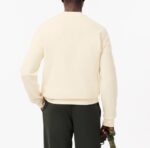 LACOSTE MEN'S FLEECE CREW NECK SWEATSHIRT ECRU WHITE - Image 3