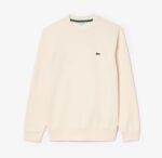 LACOSTE MEN'S FLEECE CREW NECK SWEATSHIRT ECRU WHITE - Image 4