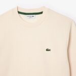 LACOSTE MEN'S FLEECE CREW NECK SWEATSHIRT ECRU WHITE - Image 5