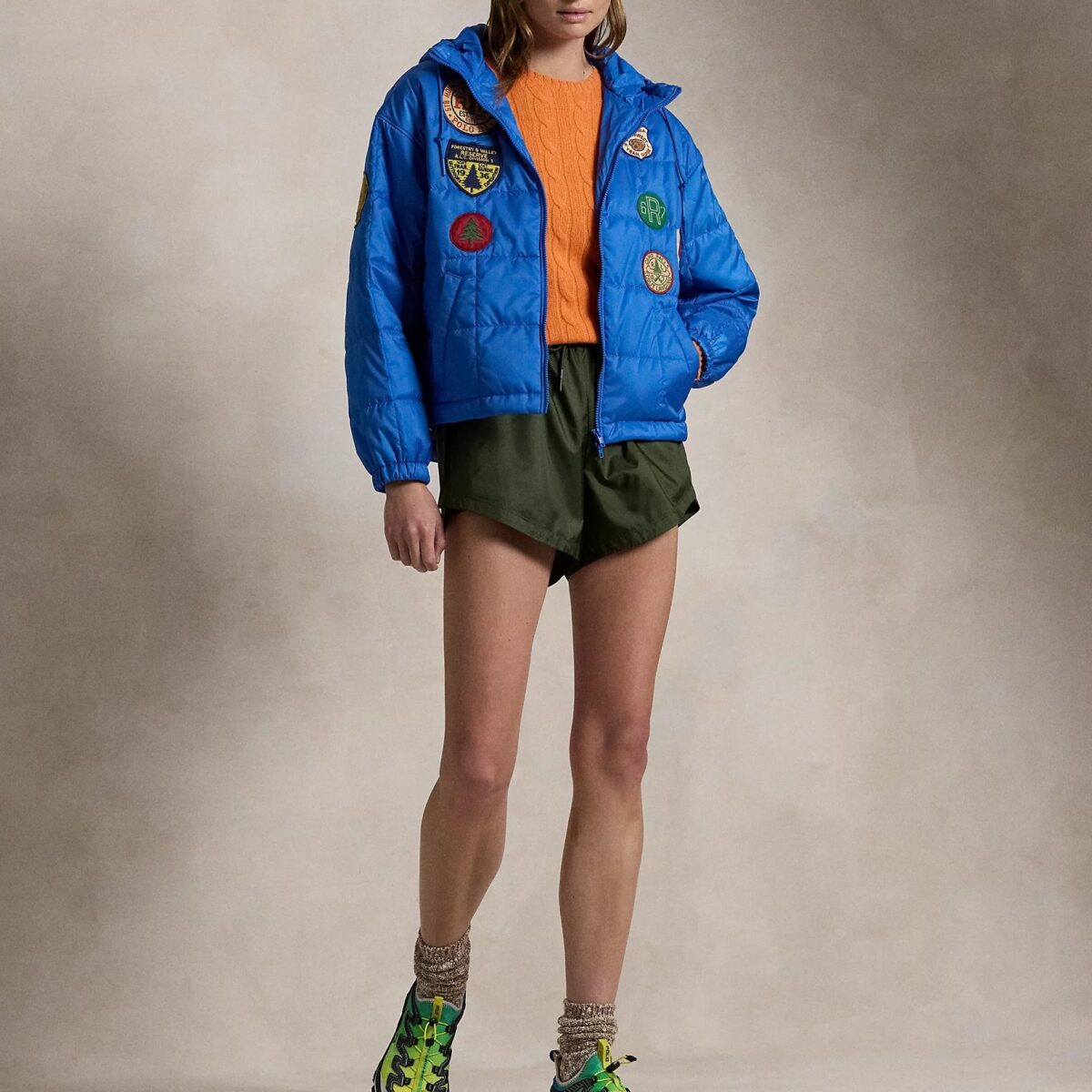 POLO RALPH LAUREN WOMANINSULATED JACKET WITH EMBROIDERED PATCHES DAKOTA BLUE - Image 5