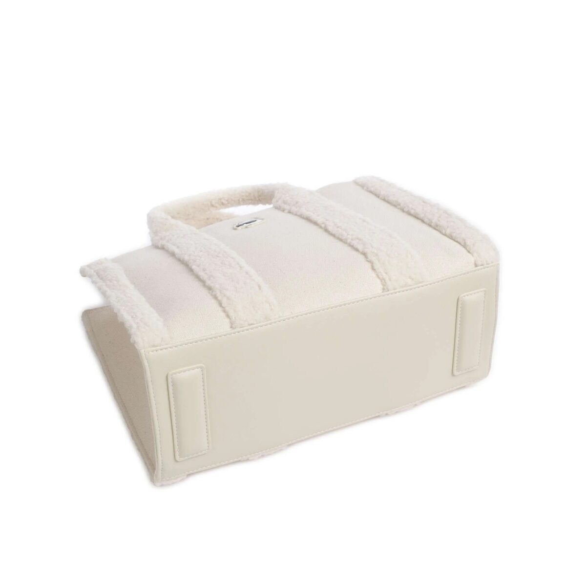 KARL LAGERFELD WOMEN'S K/IKONIK 2.0 HANDBAG RECYCLED COTTON IVORY OFF WHITE - Image 3