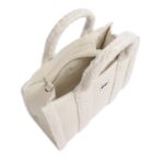 KARL LAGERFELD WOMEN'S K/IKONIK 2.0 HANDBAG RECYCLED COTTON IVORY OFF WHITE - Image 4