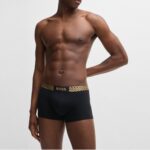 BOSS MEN THREE-PACK OF STRETCH-COTTON TRUNKS WITH MONOGRAM WAISTBANDS OPEN MISCELLANEOUS - Image 5