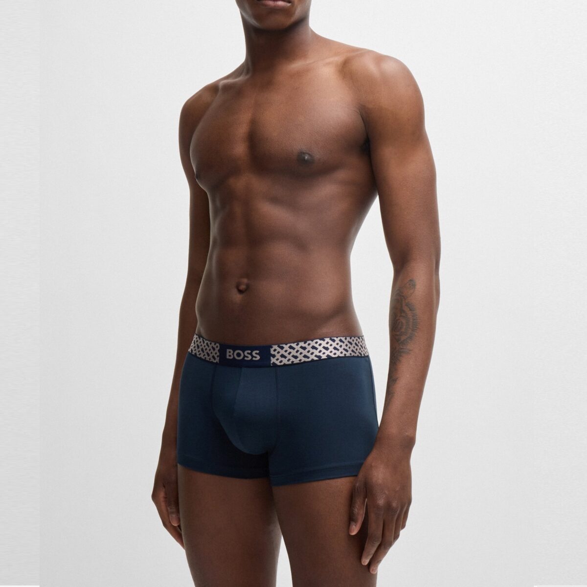 BOSS MEN THREE-PACK OF STRETCH-COTTON TRUNKS WITH MONOGRAM WAISTBANDS OPEN MISCELLANEOUS - Image 3