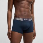 BOSS MEN THREE-PACK OF STRETCH-COTTON TRUNKS WITH MONOGRAM WAISTBANDS OPEN MISCELLANEOUS - Image 2