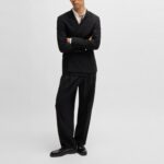 HUGO MEN SLIM-FIT SHIRT IN COTTON POPLIN WITH PLACKET TRIM OPEN WHITE - Image 5