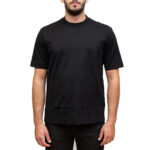 EMPORIO ARMANI JMEN ASV PIMA JERSEY T-SHIRT WITH LOGO LETTERING PRINT ON THE SIDE BLACK