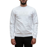 EMPORIO ARMANI MEN VISIBILITY COTTON CREW-NECK SWEATSHIRT WHITE