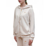 EMPORIO ARMANI ZIP HOODIE WOMEN EA7 WHITE SAND - Image 2