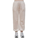 EMPORIO ARMANI EA7 JERSEY TRACK PANTS WHITE SAND