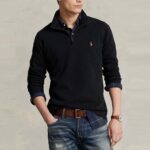 POLO RALPH LAUREN MEN'S HALF-ZIP PULLOVER BLACK