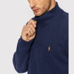 POLO RALPH LAUREN MEN'S HALF ZIP ESTATE RIB SWEATER-NAVY - Image 2