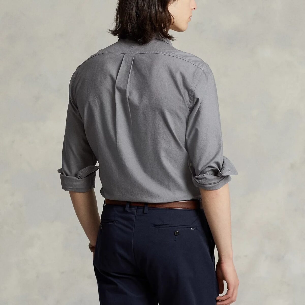 POLO RALPH LAUREN MEN RALPH LAUREN CUSTOM FIT GARMENT-DYED OXFORD SHIRT | PERFECT GREY - Image 3