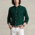 POLO RALPH LAUREN MEN RALPH LAUREN CUSTOM FIT GARMENT-DYED OXFORD SHIRT | MOSS AGATE