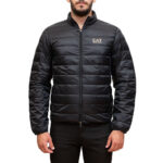 EMPORIO ARMANI EA7 PUFFER JACKET WITH FULL LENGTH ZIP CLOSURE BLACK