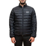 EMPORIO ARMANI EA7 PUFFER JACKET WITH FULL LENGTH ZIP CLOSURE BLACK