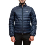 EMPORIO ARMANI EA7 PUFFER JACKET WITH FULL LENGTH ZIP CLOSURE NAVY BLUE