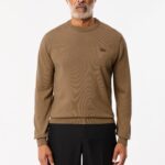 LACOSTE MEN'S CREW NECK MERINO WOOL COOKIE