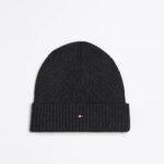 TOMMY HILFIGER TH FLAG PIMA COTTON BEANIE GREY
