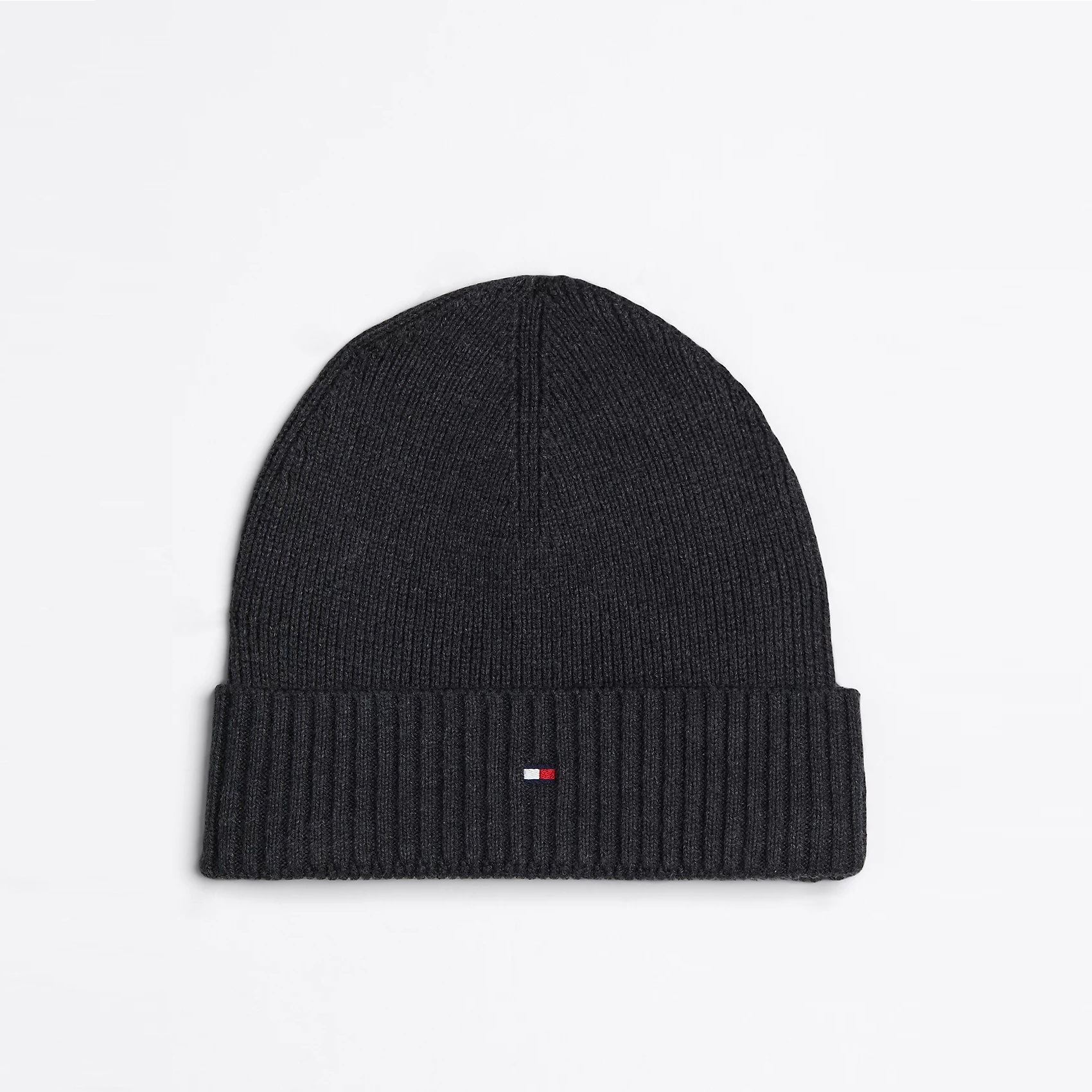 AM0AM12796-PA7-1 TOMMY HILFIGER TH FLAG PIMA COTTON BEANIE GREY - Image 1