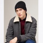 TOMMY HILFIGER TH FLAG PIMA COTTON BEANIE GREY - Image 4
