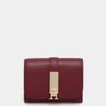 TOMMY HILFIGER WOMEN TH HERITAGE MED FLAP DARK RED