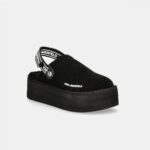 KARL LAGERFELD WOMAN THERMO SUEDE SLIPPERS BLACK