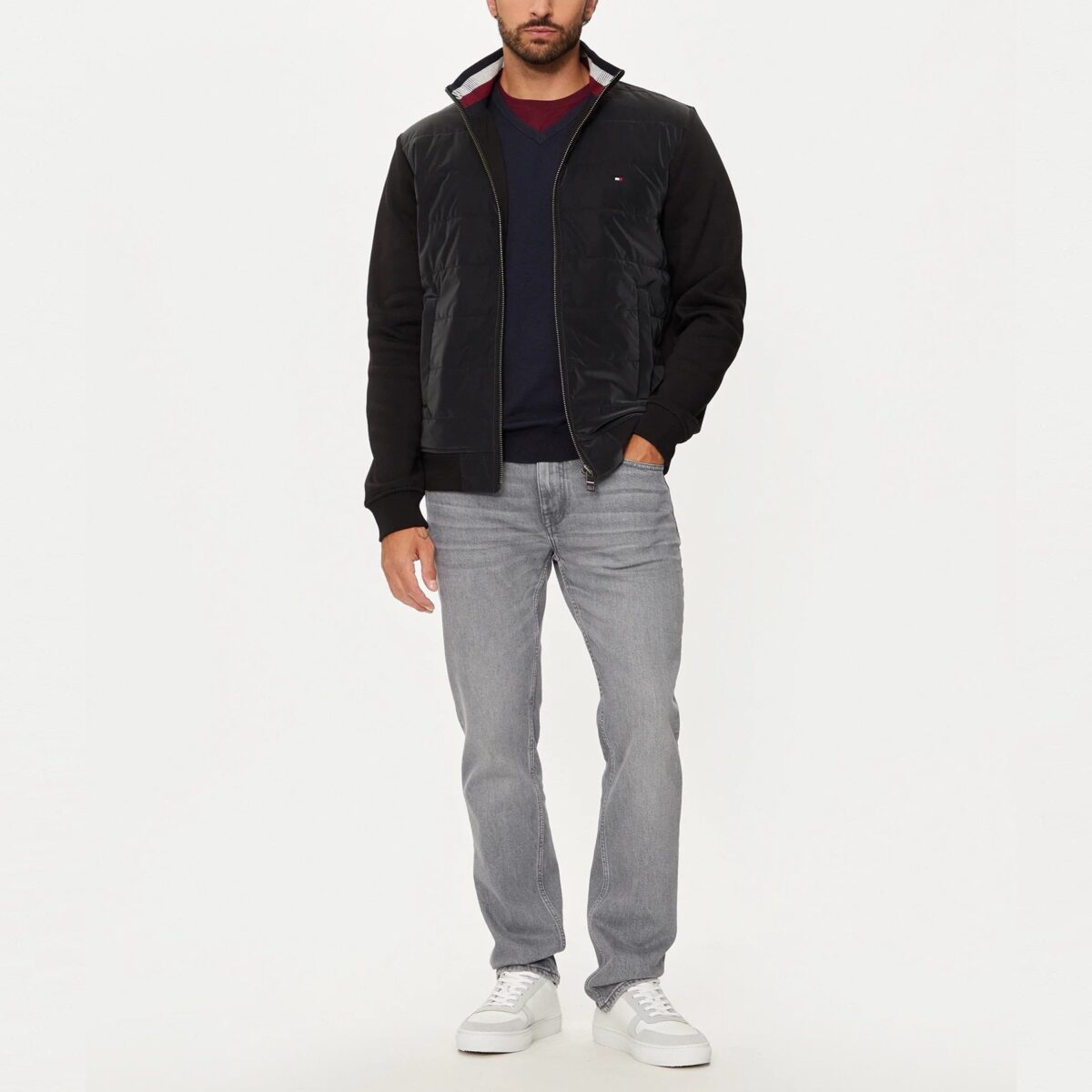 TOMMY HILFIGER MAN BT-MIX MEDIA ZIP THRU STAND CLR BLACK - Image 6