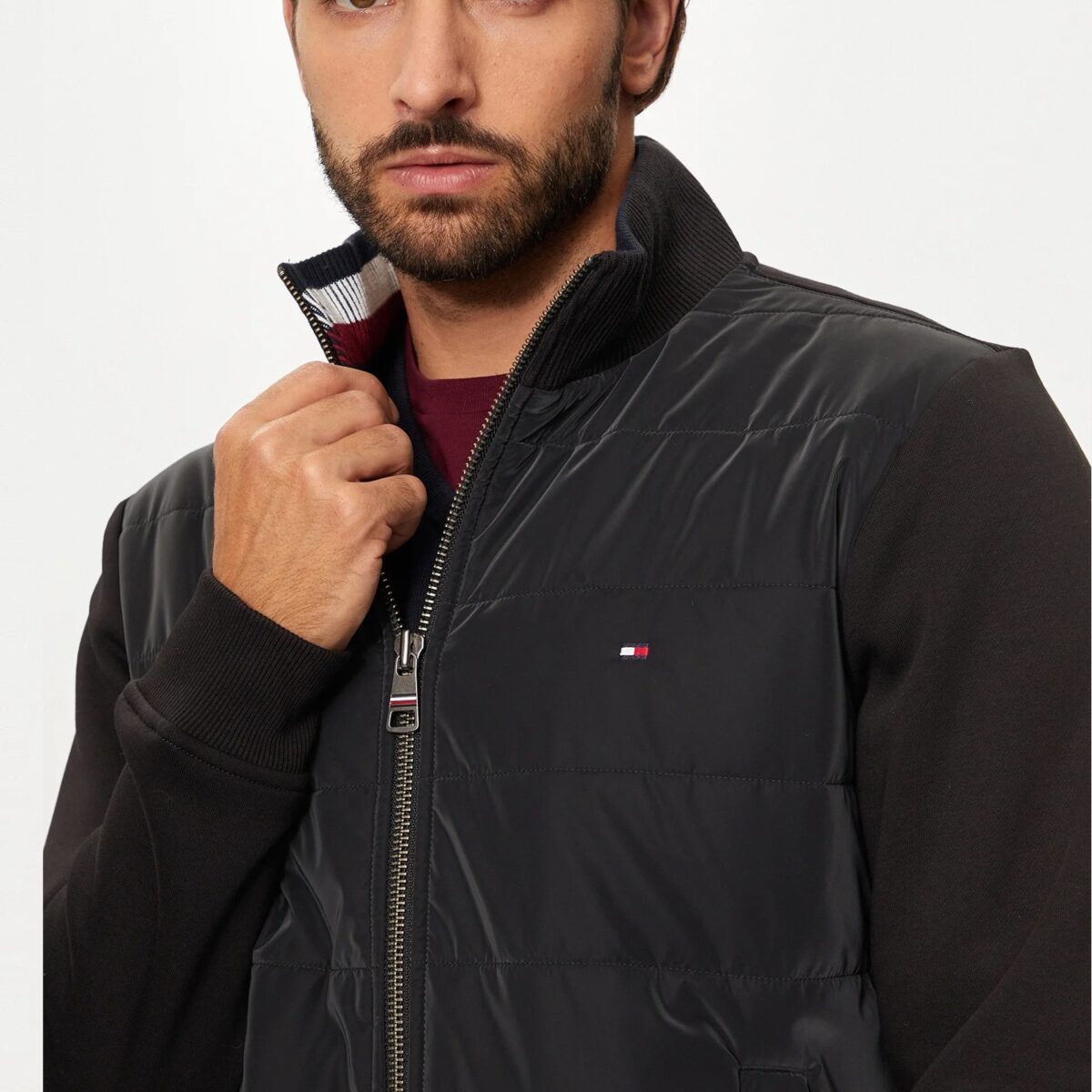 TOMMY HILFIGER MAN BT-MIX MEDIA ZIP THRU STAND CLR BLACK - Image 2