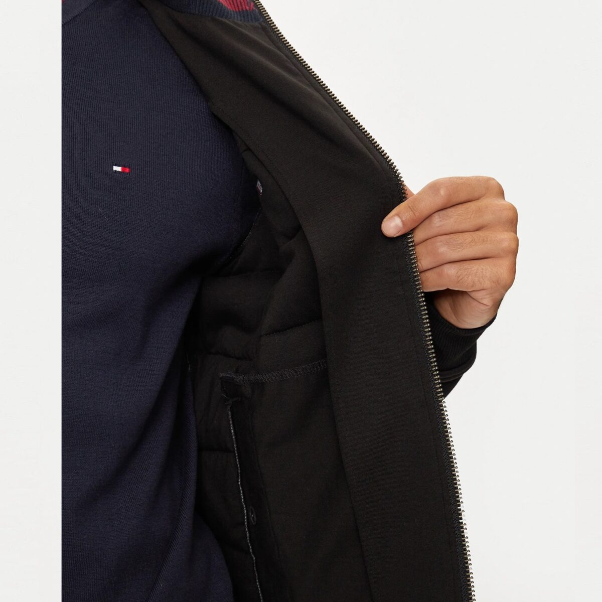 TOMMY HILFIGER MAN BT-MIX MEDIA ZIP THRU STAND CLR BLACK - Image 3
