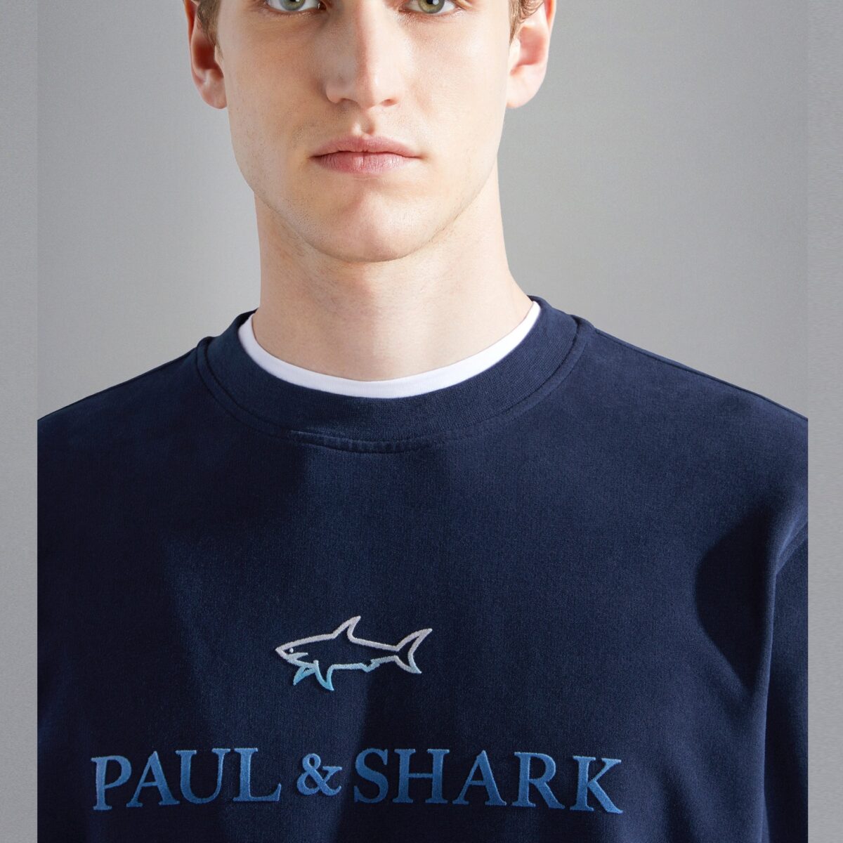 PAUL&SHARK MEN COTTON SWEATSHIRT WITH PRINTED BLUE - Image 2