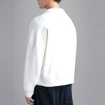 PAUL&SHARK MEN WINTER FLEECE COTTON SWEATSHIRT WITH PRINT WHITE - Image 3