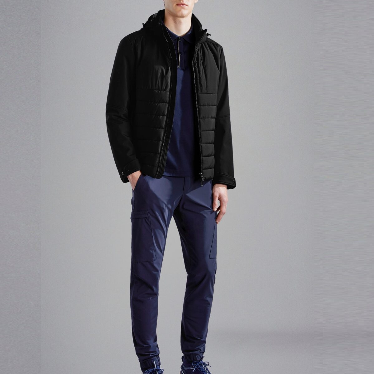 PAUL&SHARK MEN RE-SHARK SHELL HYBRID JACKET BLACK - Image 4