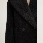 HUGO BOSS WOMAN DOUBLE-BREASTED OVERSIZED-FIT COAT IN FAUX FUR BLACK - Image 3