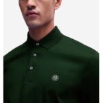 BOSS MEN MERCERIZED-COTTON POLO SHIRT WITH DOUBLE B MONOGRAM OPEN GREEN - Image 2