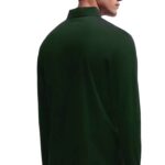 BOSS MEN MERCERIZED-COTTON POLO SHIRT WITH DOUBLE B MONOGRAM OPEN GREEN - Image 3
