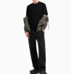 EMPORIO ARMANI MEN ASV LYOCELL-BLEND JERSEY T-SHIRT WITH ALL-OVER FLOCKED LOGO LETTERING BLACK - Image 4