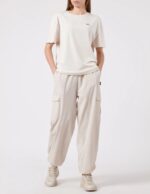 EMPORIO ARMANI WOMEN'S EA7 FEMALE PANTS WHITE SAND - Image 2