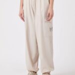 EMPORIO ARMANI WOMEN'S EA7 FEMALE PANTS WHITE SAND