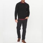 POLO RALPH LAUREN MEN COTTON SHAKER CREW KNIT POLO BLACK - Image 5